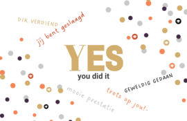 Cadeaukaartje: Geslaagd YES you did it