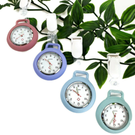 Horloge met PU clip - Pastel Lila