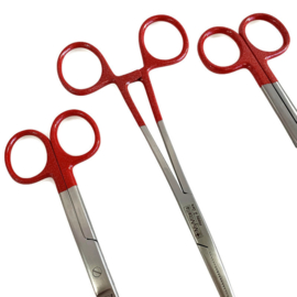 Scharenset glitter handvatten - Rood (kocher - verpleegkundige schaar & verbandschaar)