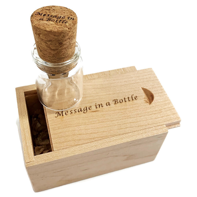 Houten box  - Message in a Bottle - USB Stick