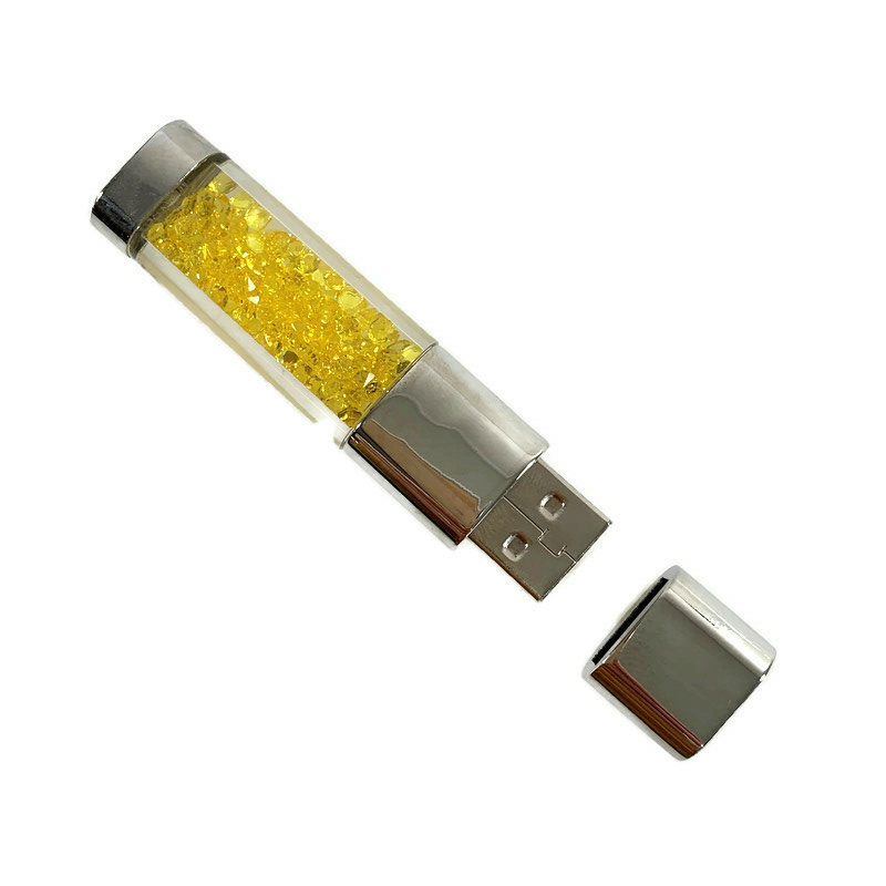 USB stick BLING BLING met strass steentjes Geel