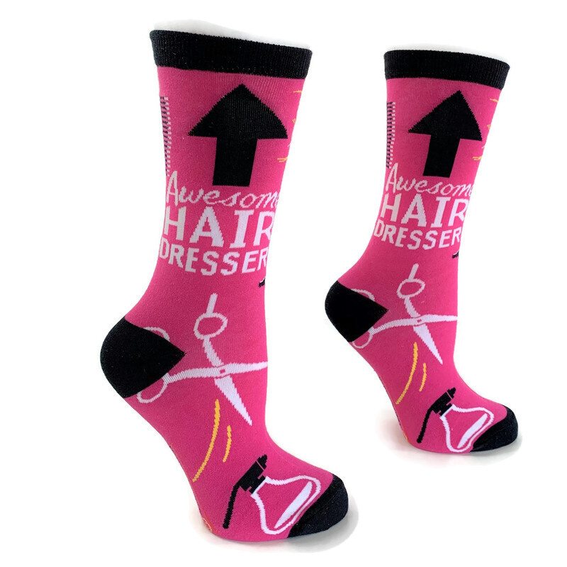 Happy2Wear sokken Hairdresser Awesome & Pink