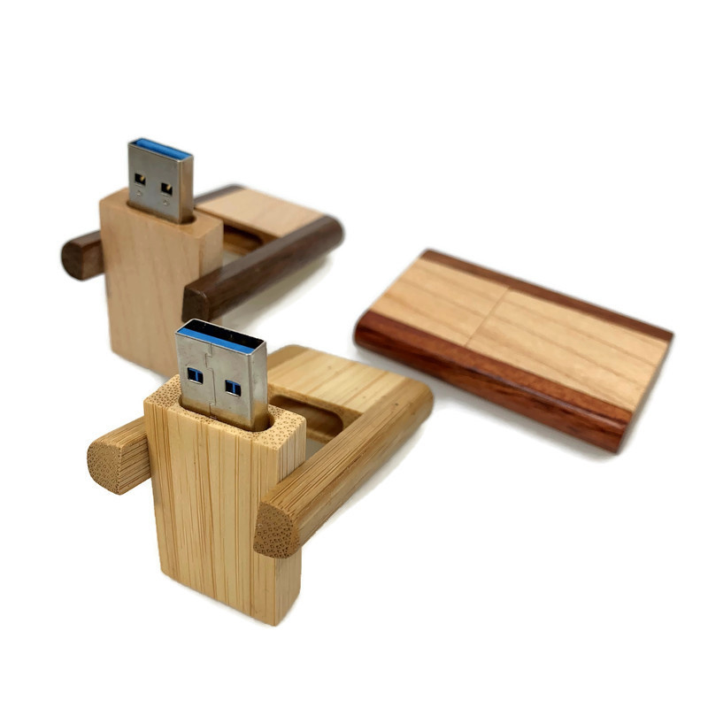 USB-stick Hout - duokleur (medium/kersen)