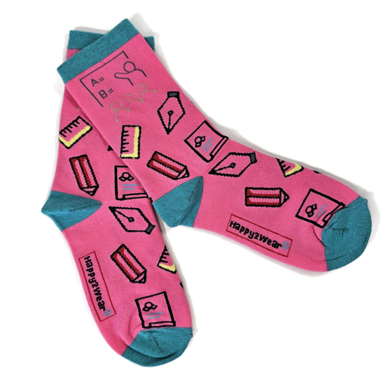 Happy2Wear onderwijs sokken - Pink & Aqua