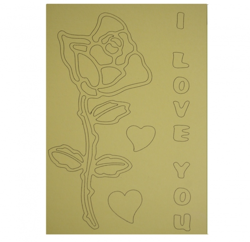 Verwonderlijk Kleurplaat roos i love you hartjes | Bloemen | Feestje naar wens WU-84