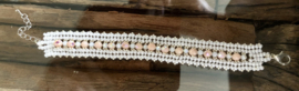 Armband Wit / zalm kleur