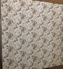 Creme Roosjes Behang 44 x 30 cm