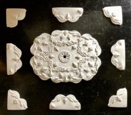 7 delige plafond set (rozette 13,5 x 10cm)