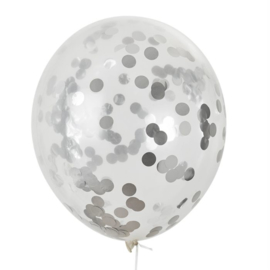 10 x ballon confettis argent