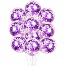 10 x Konfetti Ballon violett