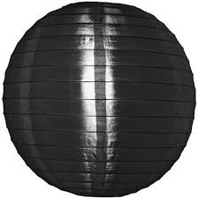 Nylon lampion zwart 35 cm