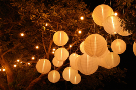 Lampion blanc de nylon 35 cm - 10 pièces