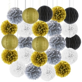 Honeycomb / Wabenball silber 35 cm