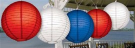 5 x Nylon lampion blauw 25 cm