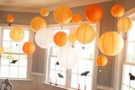 Lampion orange clair 25 cm