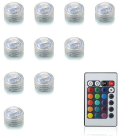 10 x Nylon Lampions - Bunte Farbe Mix - Inkl. LED mit Fernbedienung - Inkl. Haken