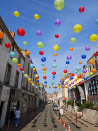 5 x Nylon lampion rood 25 cm