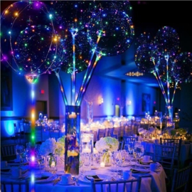 5 x LED ballon XL multicolor met ballon stokje