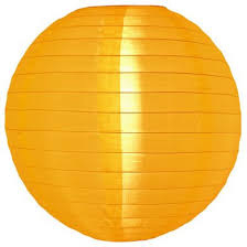 Lampion jaune ocre de nylon 35 cm