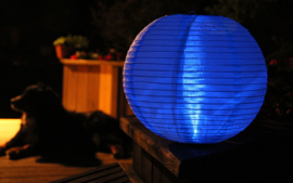 Nylon lampion blauw 45 cm