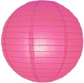 5 x lampion fuchsia roze 35 cm