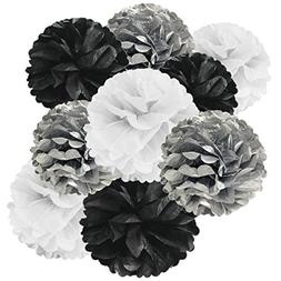 5 x Pompon noir 35 cm