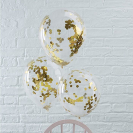 10 x Konfetti Ballon gold