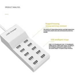 10-Port-USB-Ladegerät für Jeslu LED-Tischleuchte