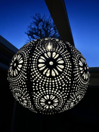 Solar lampion met motief – rond - 35 b x 35 h – zwart