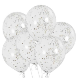 10 x ballon confettis argent