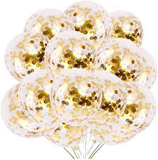 10 x Konfetti Ballon gold