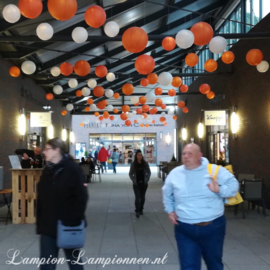 Lampion licht oranje 25 cm