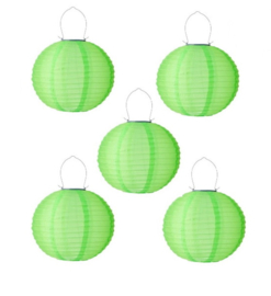 5 x Solar Lampions rund grün 35 cm (Solarenergie)