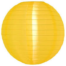 Lampion jaune de nylon 25 cm