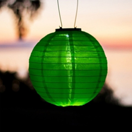 5 x Lampion Solaire rond vert  35 cm