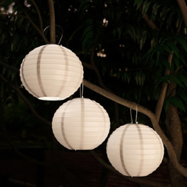 5 x Lampion Solaire rond blanc  35 cm