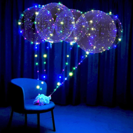 10 Stück LED Ballon XL 40 cm - multicolor -  inkl. Heliumtank