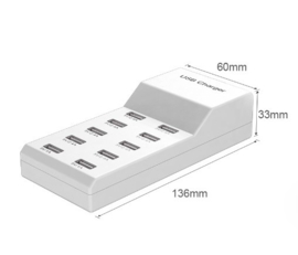 10-Port-USB-Ladegerät für Jeslu LED-Tischleuchte