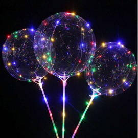 5 x LED ballon XL multicolor met ballon stokje
