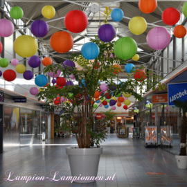 Brandvertragende lampion paars 25 cm - brandwerend