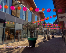 5 x Lampion fuchsia rose de nylon 35 cm