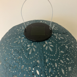 Solar Lampion mit Motiv - Ballonform - 30 B x 30 H - Meerblau