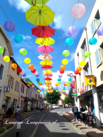 5 x Nylon lampion rood 25 cm