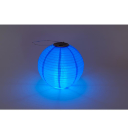 Lampion Solaire rond bleu  35 cm