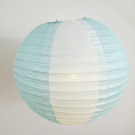 Lampion blue clair / blanc 35 cm