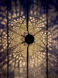 Lampion solaire avec motif - forme goutte - 15 l x 20 h - or