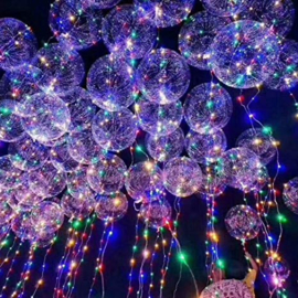 10 pièces  LED Ballon XL 40 cm - multicolor - incl Réservoir Hélium