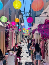 5 x Nylon lampion geel 25 cm