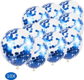 10 x Confetti ballon blauw