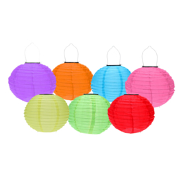 5 x Lampion Solaire rond rose  35 cm